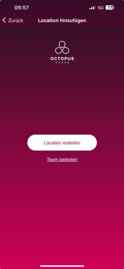 Bildschirm Location hinzufügen mit der Schaltfläche Location erstellen